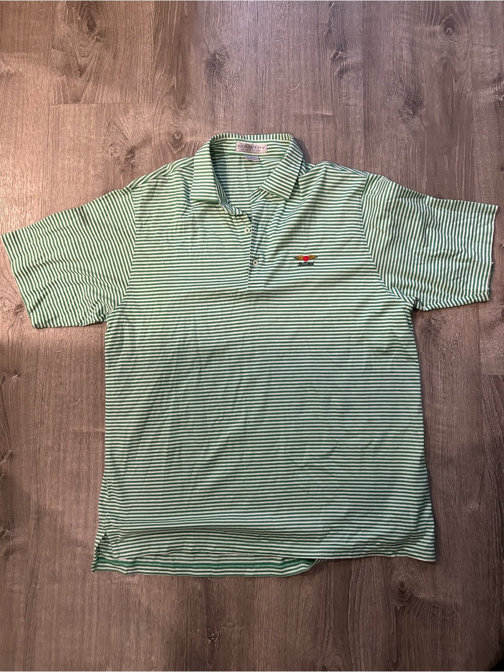 Martin 100% Cotton Baltusrol Men's Green Striped Polo